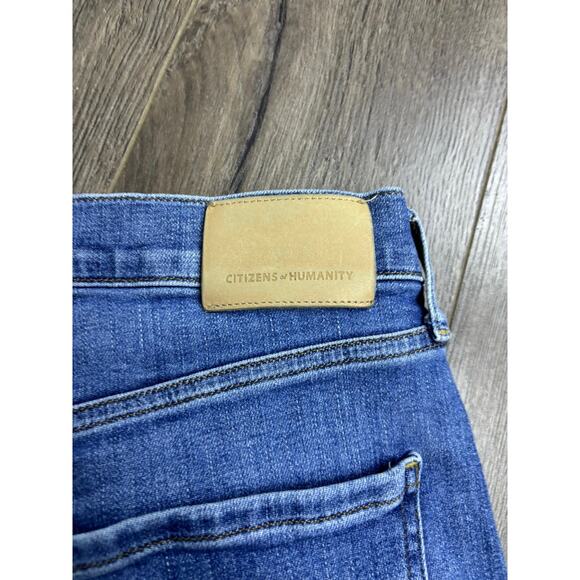 Citizens of Humanity Isola Bootcut Raw Hem Jeans Women’s 31 Blue Stretch Denim - Picture 5 of 11